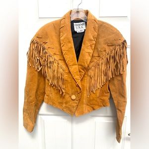 Vintage 1980’s Phoenix USA Fringed Suede Cropped Jacket Size M